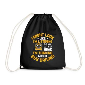 Mais dans ma tête, je pense à la conduite en bus - Sac de sport léger - noir - Devant