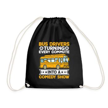 Bus Drivers Turning Every Commute Into A Comedy - Drawstring Bag - black - Front