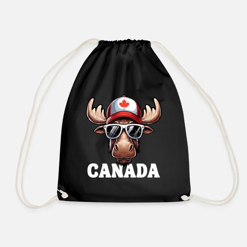 Kanada Elch Ahornblatt Sonnenbrille Kappe Lustig - Turnbeutel - Schwarz