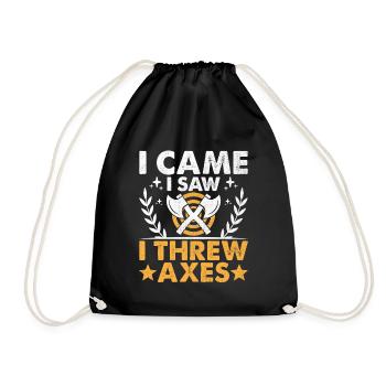 I Came I Saw I Threw Axes Axe Throwing Hatchet - Drawstring Bag - black - Front