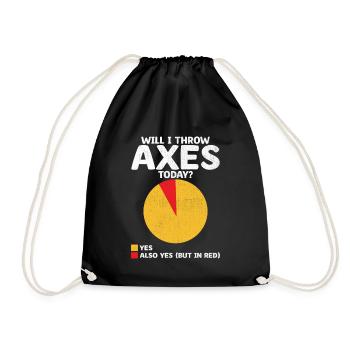 Werde ich heute Axt werfen Axt werfen Beil - Turnbeutel - Schwarz - Vorne
