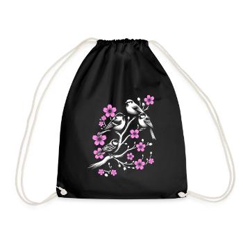 Birds Bird Watching Birdwatching Birdwatcher - Drawstring Bag - black - Front