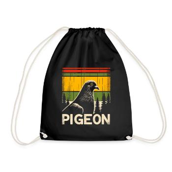 Taube Retro Wald Vogelbeobachtung Vogelbeobachter - Turnbeutel - Schwarz - Vorne