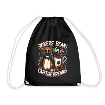 Haricots Boxer Et Caféine Rêves Amoureux Des Chiens - Sac de sport léger - noir - Devant