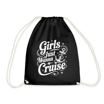 Les filles veulent juste faire de la croisière | Enterrement de vie de garçon Maritime & Anchor Look - Sac de sport léger - noir - Devant