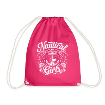 Nautical Girls | Bachelor Party Maritime & Anchor Look - Drawstring Bag - fuchsia - Front