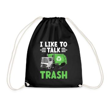 I Like To Talk Trash Collector Garbage Collecting - Drawstring Bag - black - Front