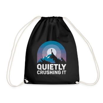 Quietly Crushing It Sayings For Introverts - Drawstring Bag - black - Front