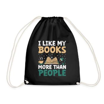 J’aime mes livres plus que les gens qui disent pour - Sac de sport léger - noir - Devant