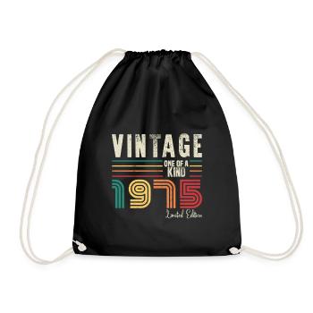 1975 Anniversaire vintage rétro né en 1975 - Sac de sport léger - noir - Devant