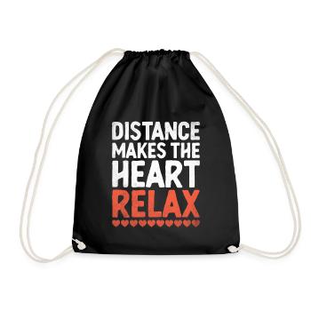 Distance Makes The Heart Relax Sayings For - Drawstring Bag - black - Front