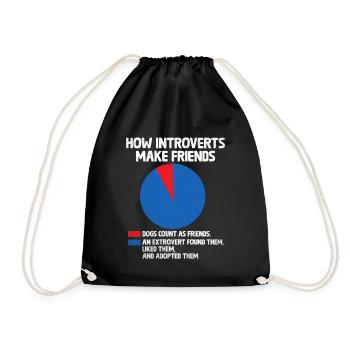 Comment les introvertis se font des amis Dictons pour les introvertis - Sac de sport léger - noir - Devant