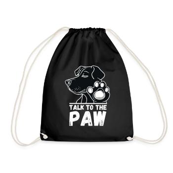 chien parler à la patte patte propriétaire de chien drôle - Sac de sport léger - noir - Devant