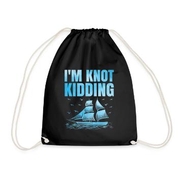 Ich mache Witze mit dem Paddelboot - Turnbeutel - Schwarz - Vorne