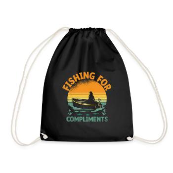 Fishing For Compliments Paddle Boat - Drawstring Bag - black - Front