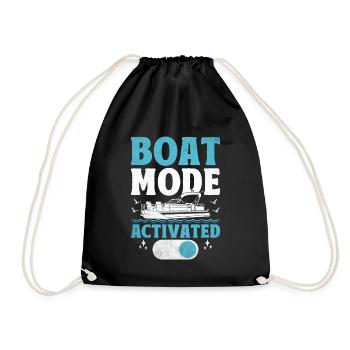 Boat Mode Activated Paddle Boat - Drawstring Bag - black - Front