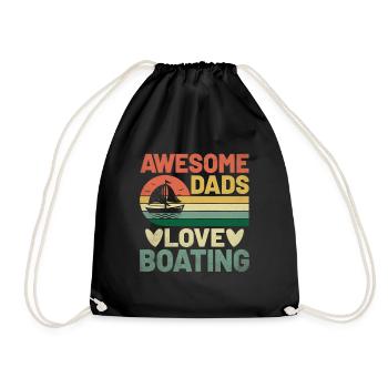 Awesome Dads Love Boating Paddle Boat - Turnbeutel - Schwarz - Vorne