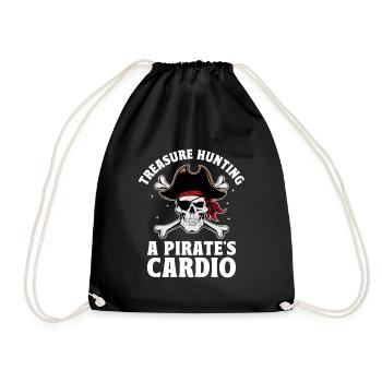 Schatzsuche Ein Piraten-Cardio-Piratenjugendlicher - Turnbeutel - Schwarz - Vorne