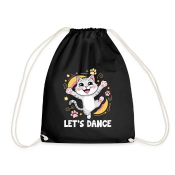 A Cat Dancing Let's Dance For Dancing Dancer - Drawstring Bag - black - Front