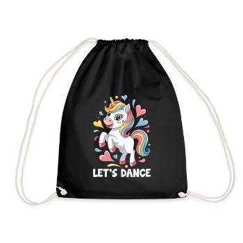 A Unicorn Dancing Let's Dance Dancing Dancer - Drawstring Bag - black - Front