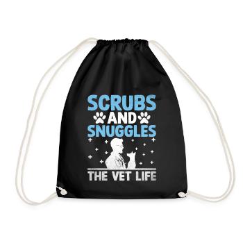 Scrubs And Snuggles The Vet Life Verterinarian - Drawstring Bag - black - Front