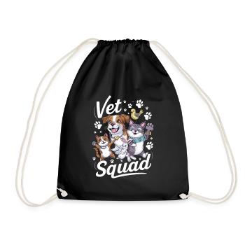 Vet Squad Verterinarian Animal Lover - Drawstring Bag - black - Front