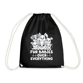 Bébés à fourrure sur tout animal vertérien - Sac de sport léger - noir - Devant