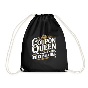 Coupon Queen Économiser de l’argent un clip à la fois - Sac de sport léger - noir - Devant