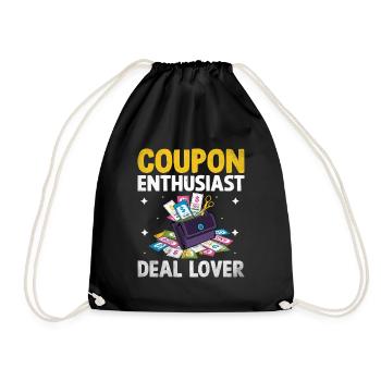 Coupon Enthusiast Deal Lover Couponer Shopper Speichern - Turnbeutel - Schwarz - Vorne