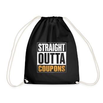 Straight Outta Coupons Couponer Shopper Geld sparen - Turnbeutel - Schwarz - Vorne