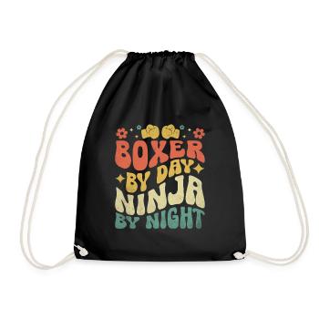 Boxeur le jour Ninja la nuit Boxer Sports Gym - Sac de sport léger - noir - Devant