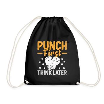 Coup de poing D’abord Penser Plus tard Boxeur Sports Force - Sac de sport léger - noir - Devant
