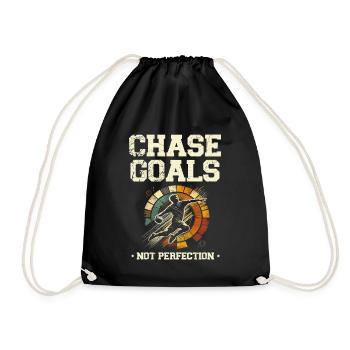 Chase Goals Not Perfection Handball Sports Athlete - Drawstring Bag - black - Front