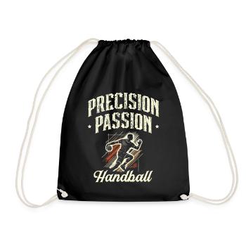 Precision Passion Handball Sports Athlete - Drawstring Bag - black - Front