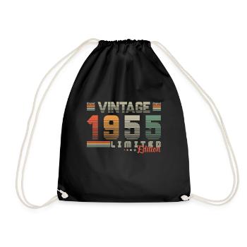 1955 Geburtstag 1955 Jahrgang Geburtstag 1955 - Turnbeutel - Schwarz - Vorne