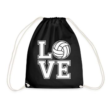 Love Volleyball Volleyball Players - Drawstring Bag - black - Front
