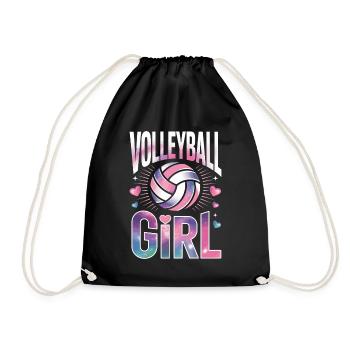 Volleyball Girl Volleyballer - Turnbeutel - Schwarz - Vorne