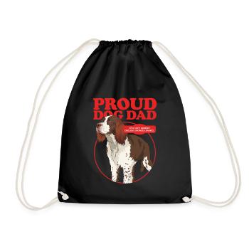 English Springer Spaniel Dad Hundepapa Geschenk - Turnbeutel - Schwarz - Vorne
