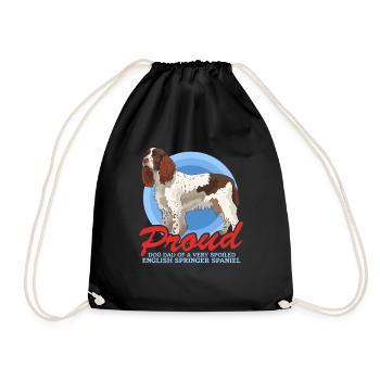 English Springer Spaniel Dad Hundepapa Geschenke - Turnbeutel - Schwarz - Vorne
