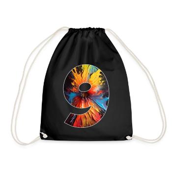 NUMBER 9 YEARS 9TH BIRTHDAY - Drawstring Bag - black - Front