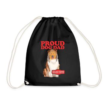 Collie Dad Longhair Collie Rough Collies Cadeau - Sac de sport léger - noir - Devant