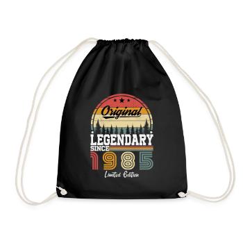 1985 Vintage Original 1985 Birthday Gift - Drawstring Bag - black - Front