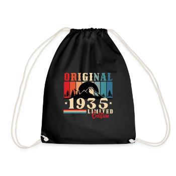 Original 1935 Geburtstagsgeschenk 1935 - Turnbeutel - Schwarz - Vorne