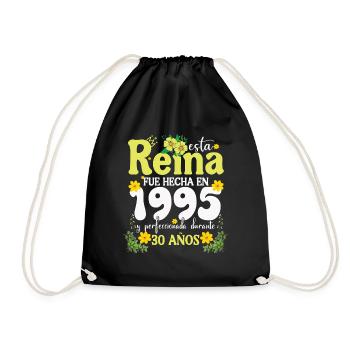 30 Year 1995 Vintage Retro Birthday Gift - Drawstring Bag - black - Front