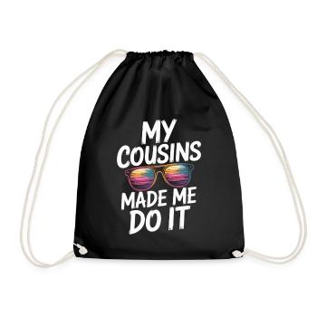 Cousins Cousin Cousin Family Celebration - Drawstring Bag - black - Front