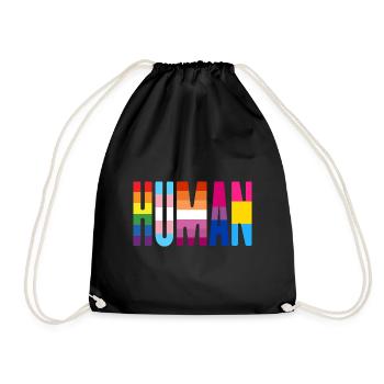 Human Pride Lgbtq Rainbow Transgender Bisexual Lov - Turnbeutel - Schwarz - Vorne