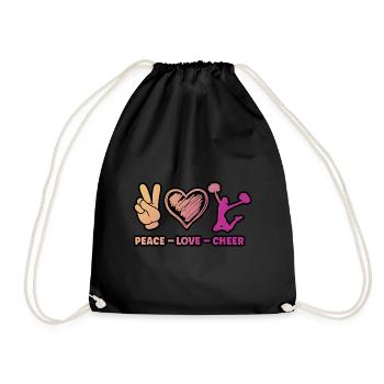 Peace Love Cheer Cheerleading Cheerdance Sports Tu - Turnbeutel - Schwarz - Vorne