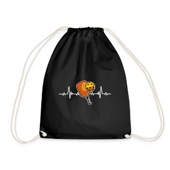 Pickleball Heartbeat Schläger Sportart Spieler - Turnbeutel - Schwarz - Vorne