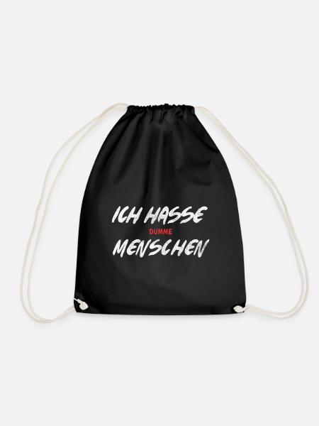 Ich hasse dumme Menschen - Turnbeutel - Schwarz