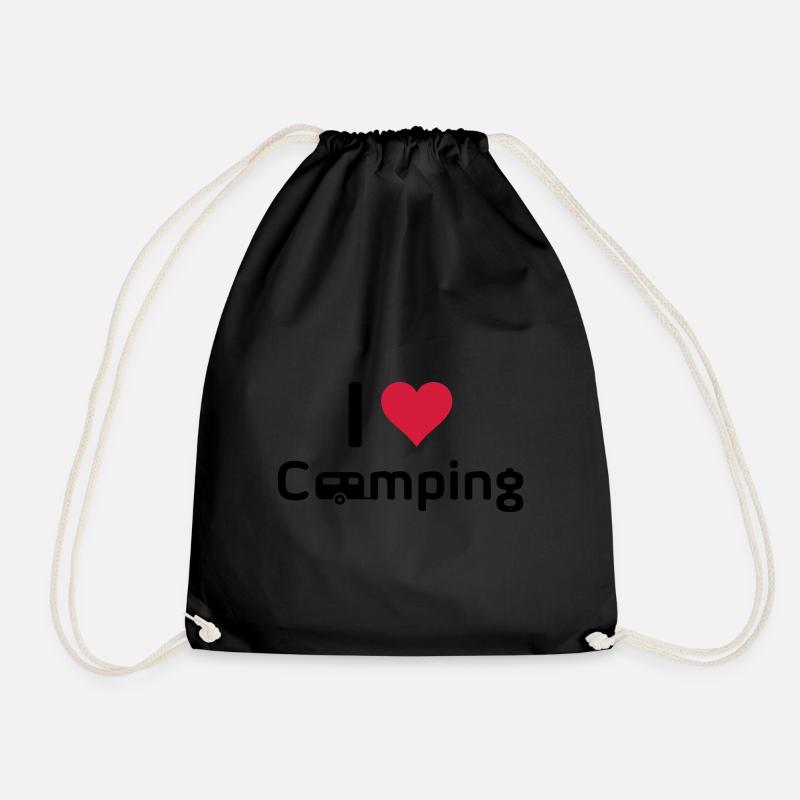 I love Camping - Turnbeutel - Schwarz